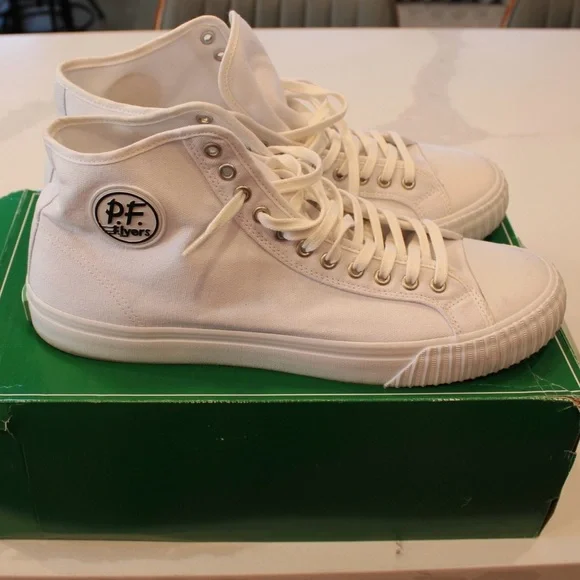 P.F. Flyers White High-Top Sneakers - Picture 1 of 5